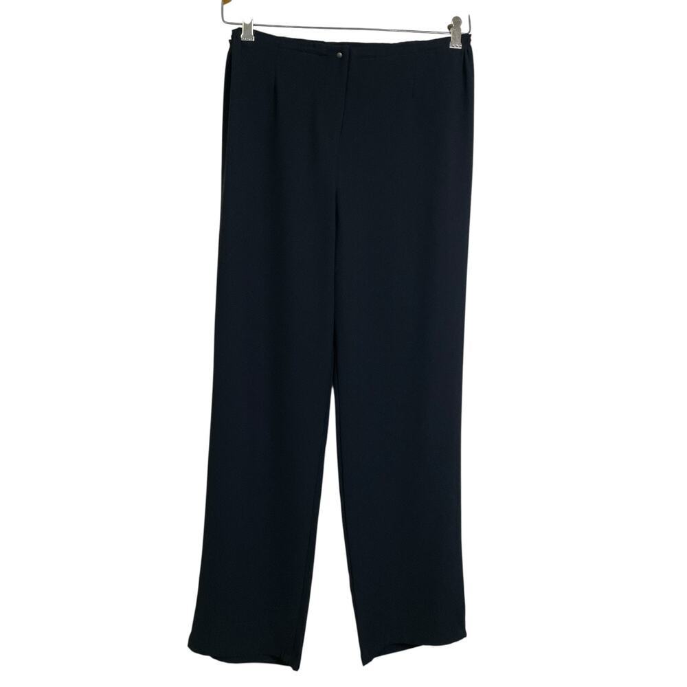 Babette SF Wide Leg Pants Womens Small Black Pull On Elastic Career Stretch EUC